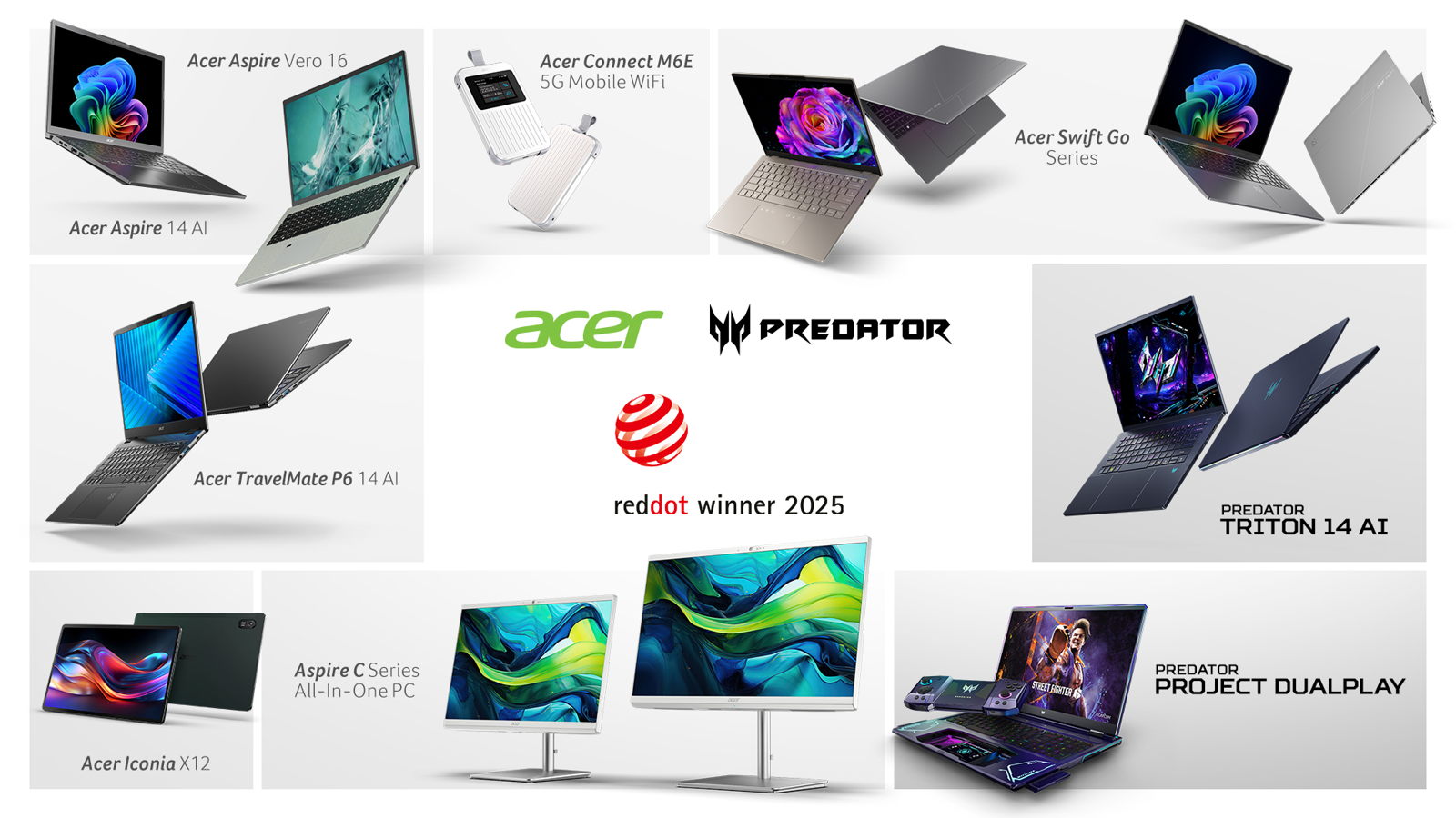 ▲ 宏碁多款产品获 2025 年红点设计大奖
