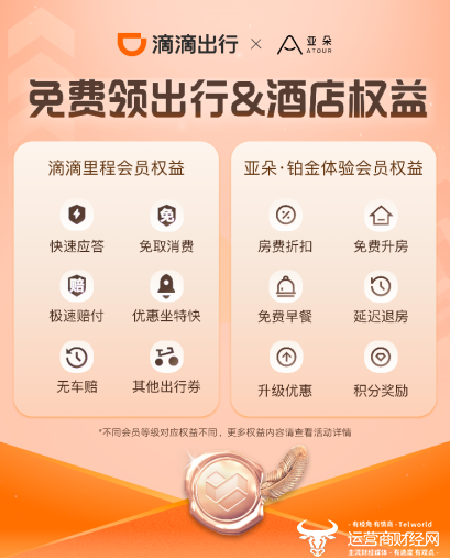 图注:滴滴出行与亚朵集团开放互通会员体系