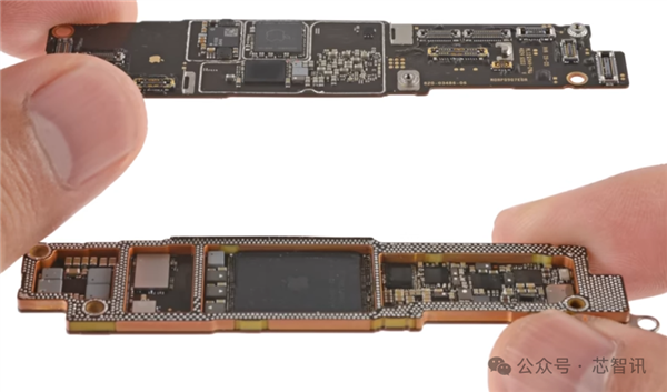 △iPhone 16e的主板依然是采用双层堆叠