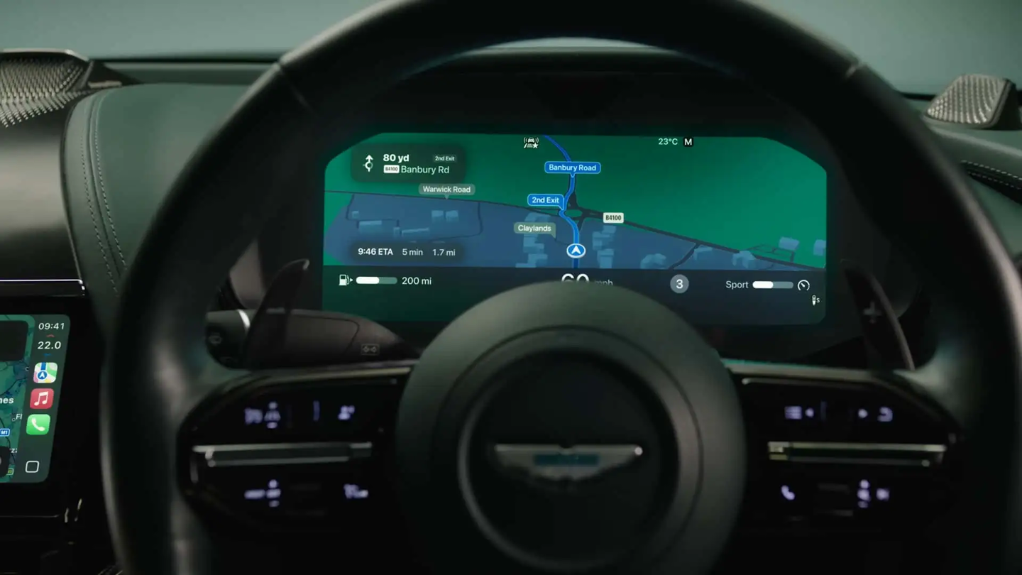 ▲ 阿斯顿・马丁新车搭载的苹果 CarPlay Ultra 功能