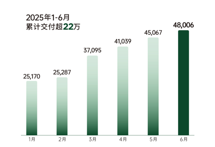 ▲零跑汽车上半年交付情况