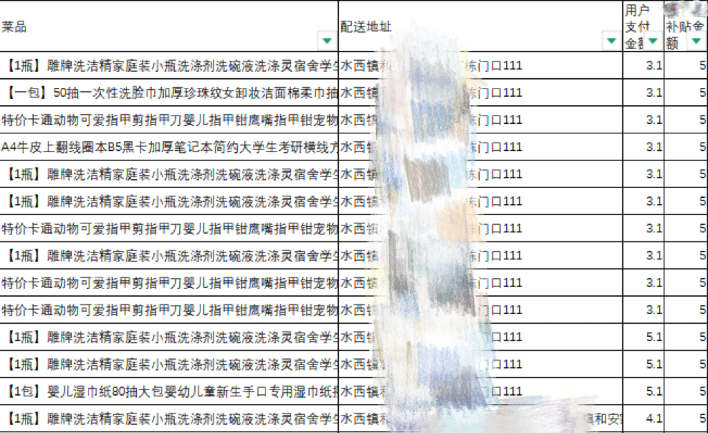 犯罪嫌疑人利用优惠券交易数千笔金额10元左右的订单骗取补贴。上海市公安局供图